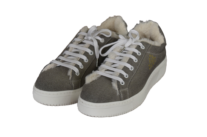 Comfy cotone grigio con ecopelliccia